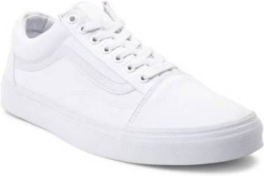 Vans Old Skool Heren Schoenen White Textil, Leer