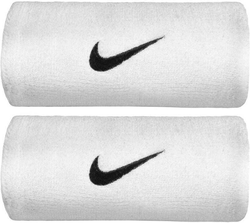 Nike swoosh doublewide pols zweetbandjes wit/zwart kinderen