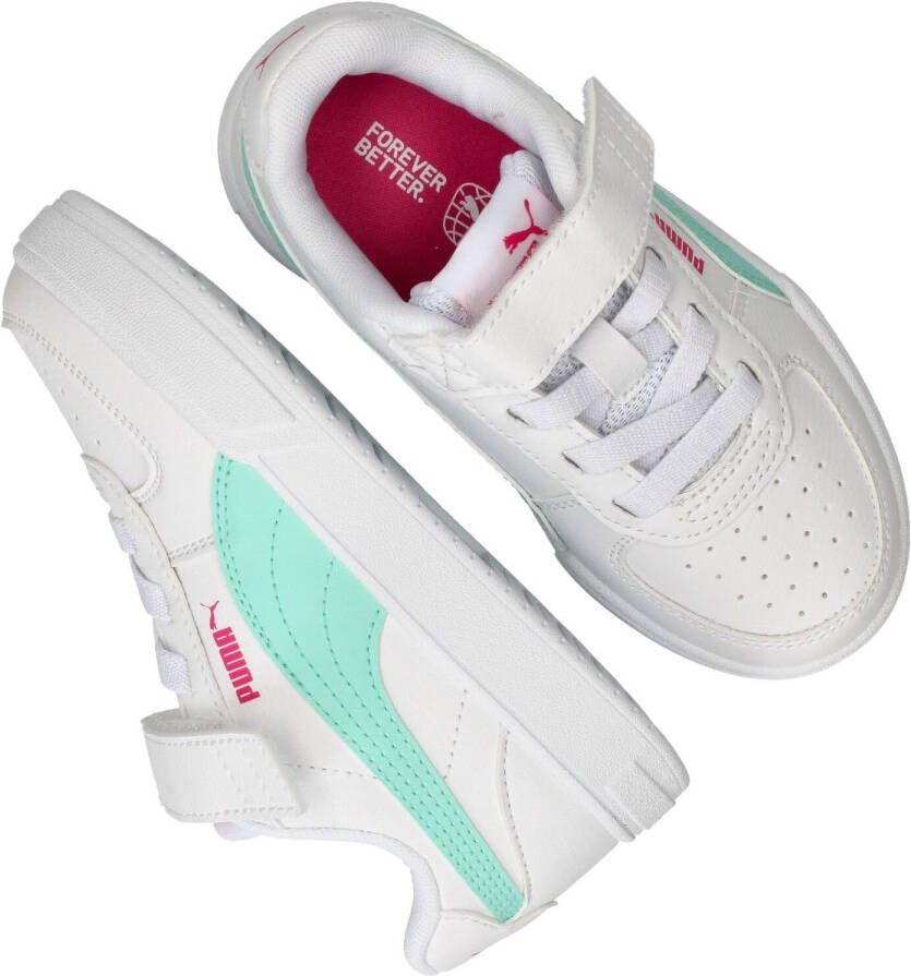 Puma Caven Klittenband Sneaker Meisjes Wit