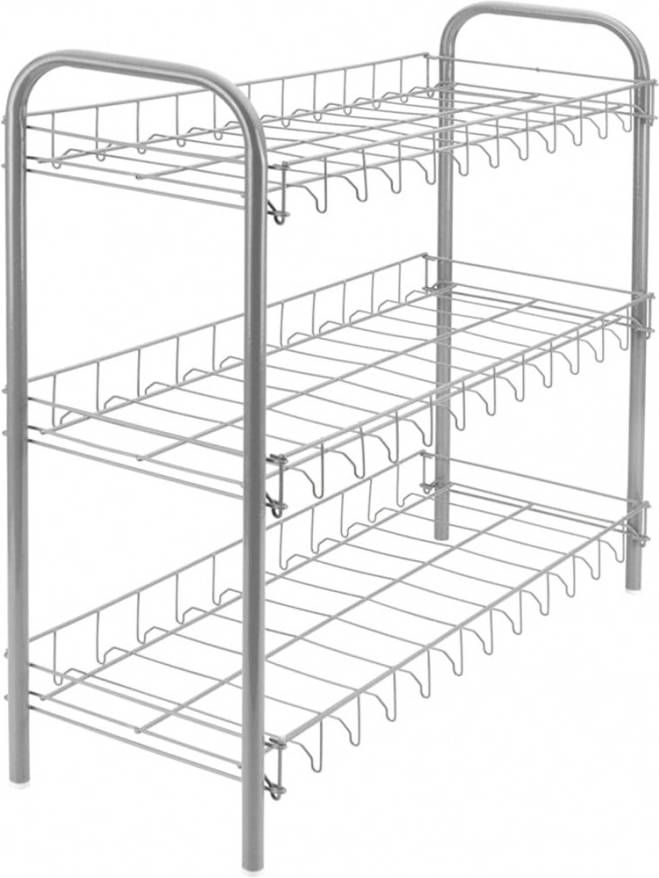 Metaltex Shoe 3 schoenenrek 9 paar schoenen zilver